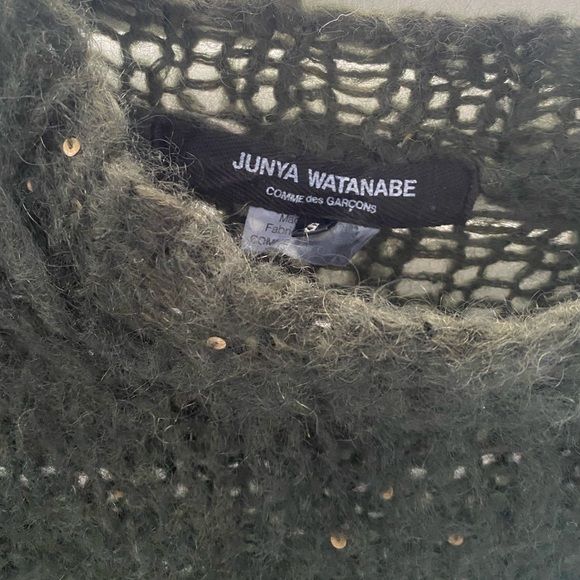 Junya Watanabe Comme Des Garcons 2007 Camo Mohair Distressed Sequin Sweater - Picture 10 of 13